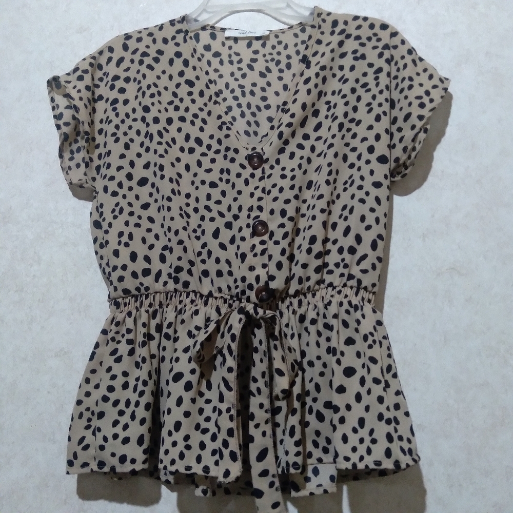 Wild Love size small leopard print peplum top